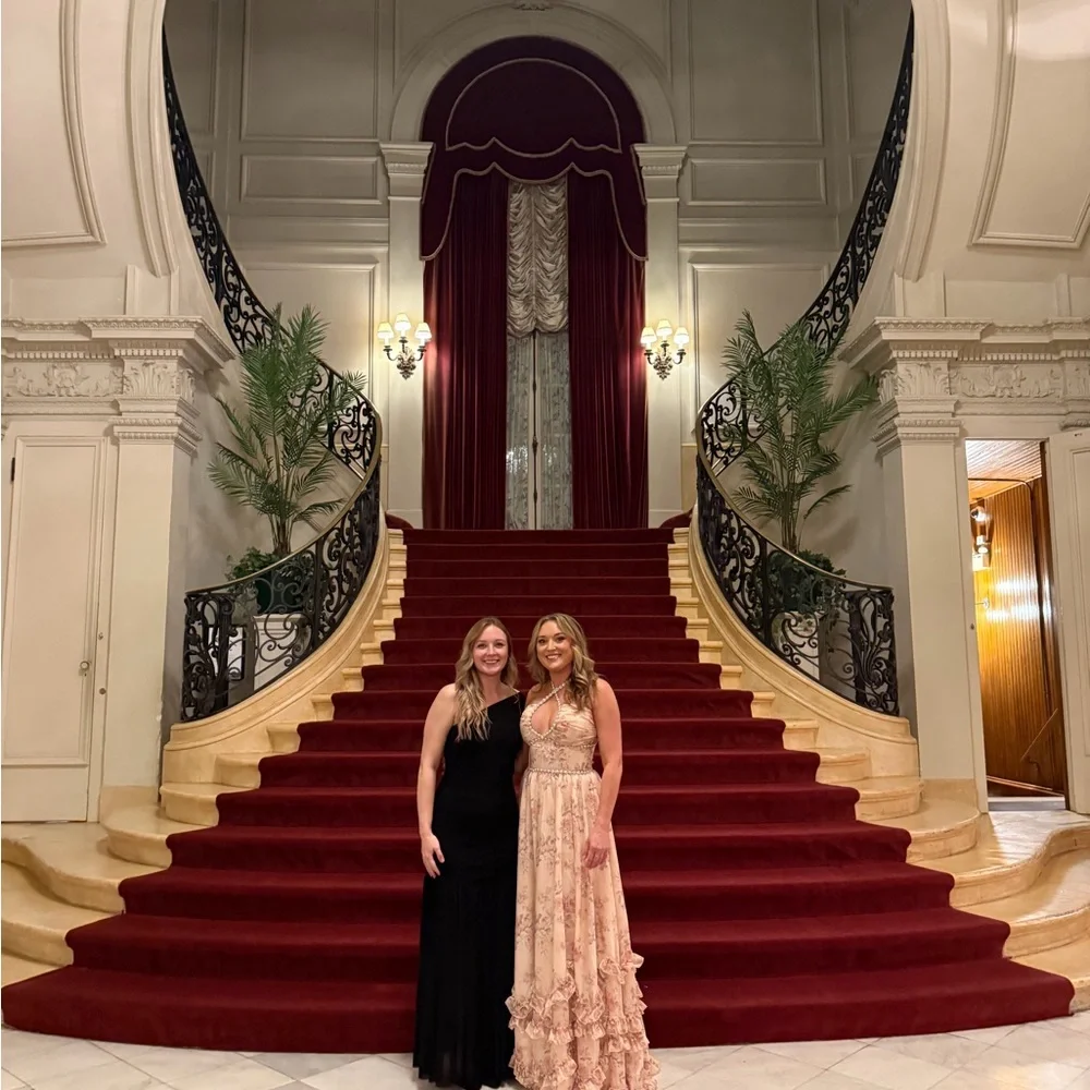 V. Chapman - Scarlette Dress in Peach Tapestry with Pearl Accents - Picture 4 of 9